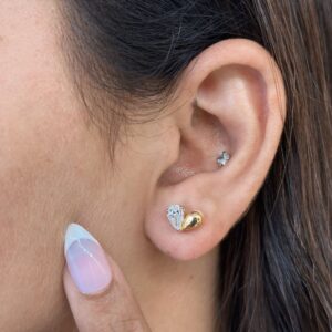Charming Heart Shaped Diamond Earrings