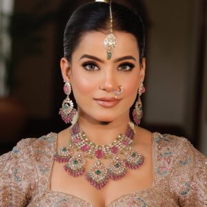 Diamond Polki Choker Set with Fusion stones