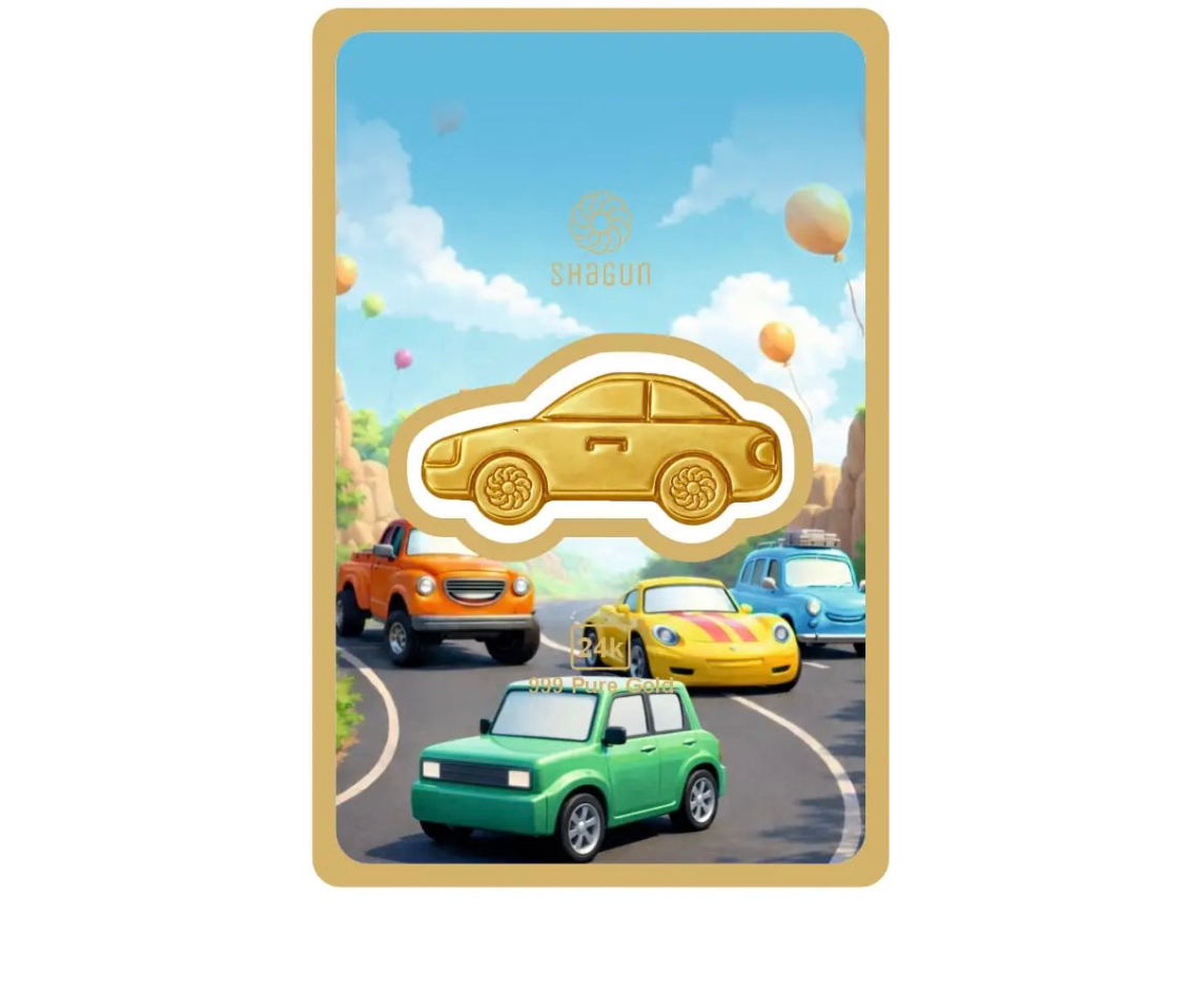 500 gm Gold Coins Kids Car