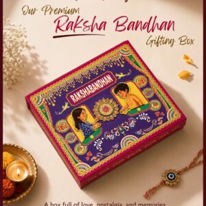 Premium Gift Hamper with Silver coin & Rakhi